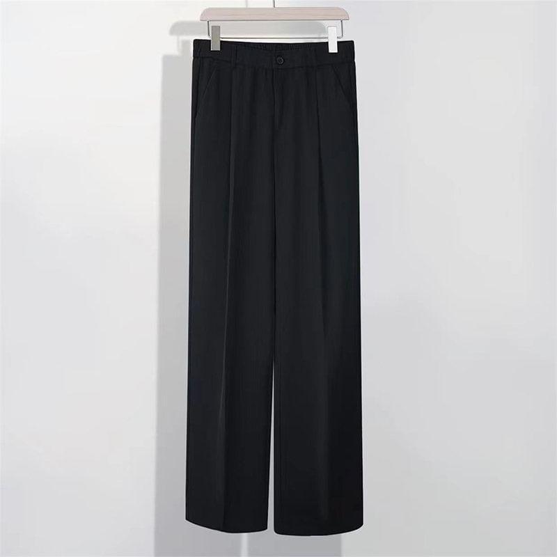 Plain Straight-Leg Dress Pants Product Image