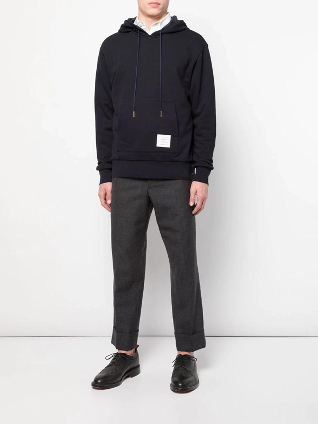 THOM BROWNE Rwb Stripe Merino Wool Sweater In Navy Product Image