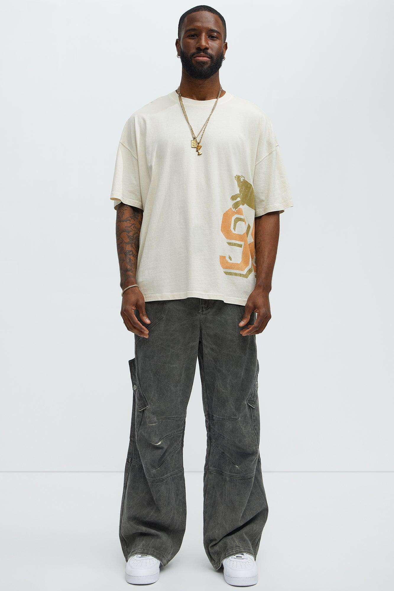 Keep It Savage Oversized Short Sleeve Tee - Cream Product Image