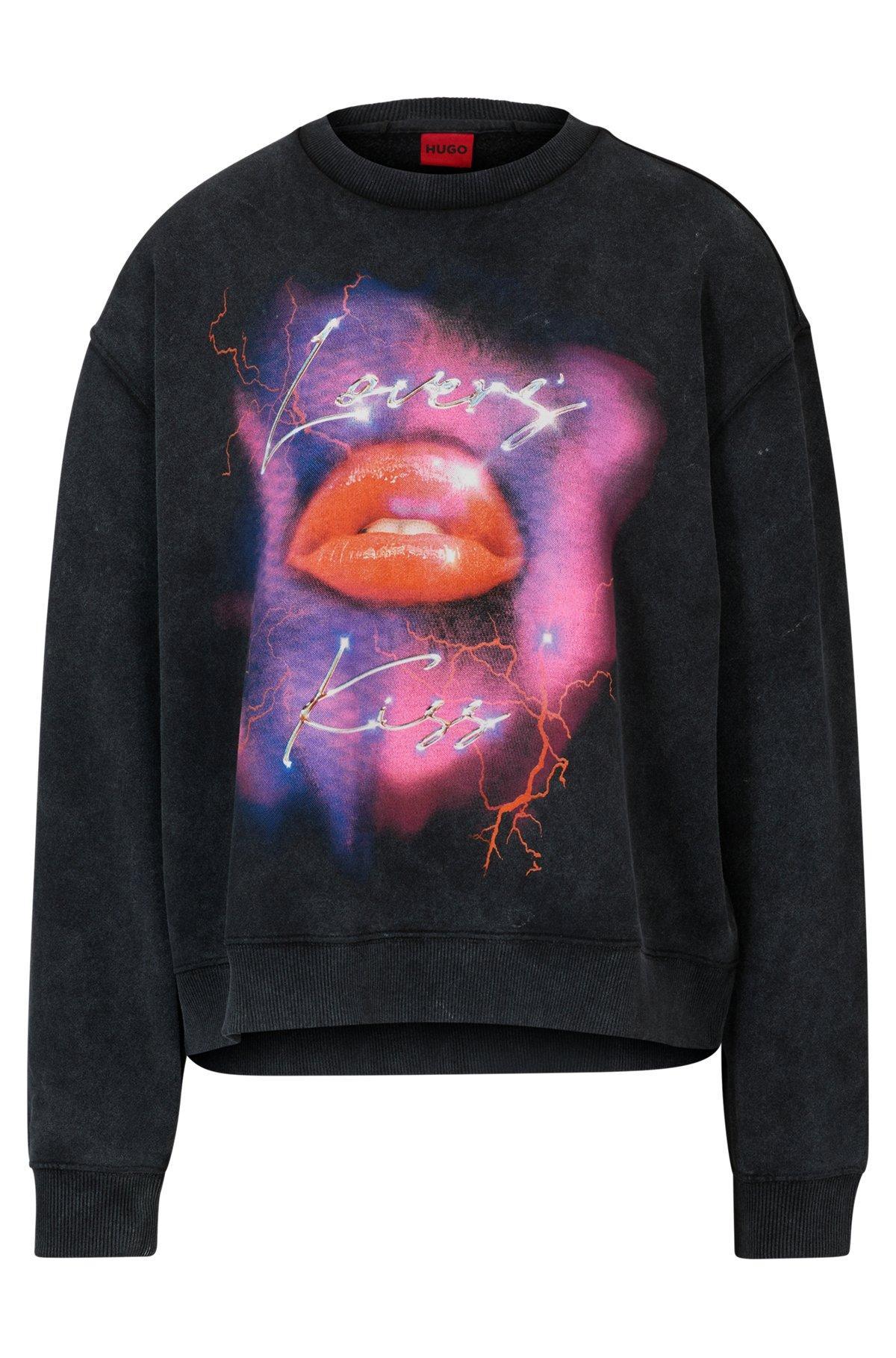 Oversize-fit sweatshirt in French terry with seasonal artwork Product Image