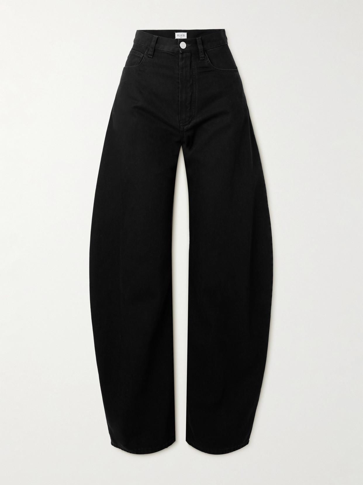ALAÏA Rounded Leg Denim Pants In Noir Alaia Product Image