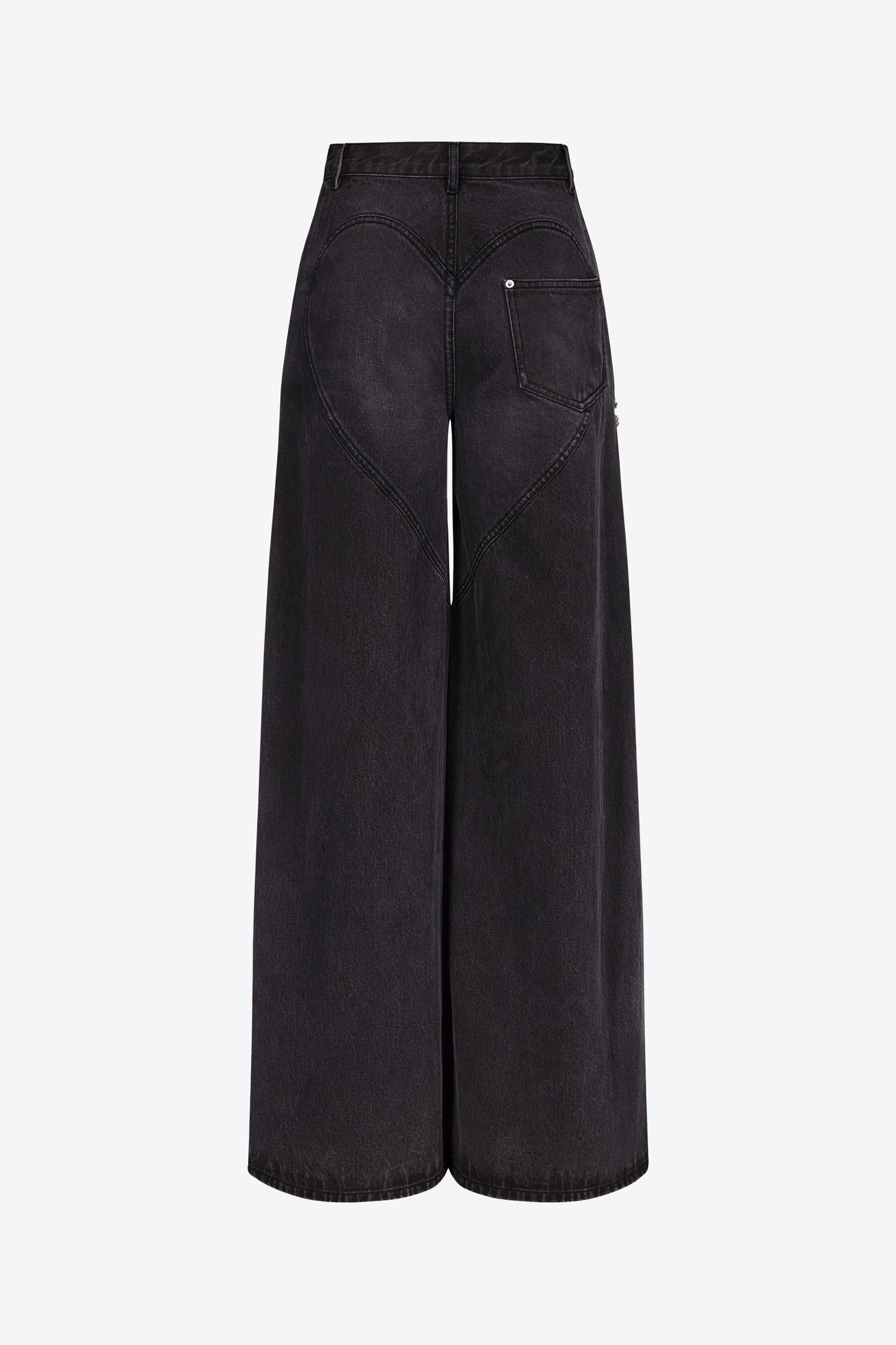 Wide Leg Crystal Slit Jean Product Image