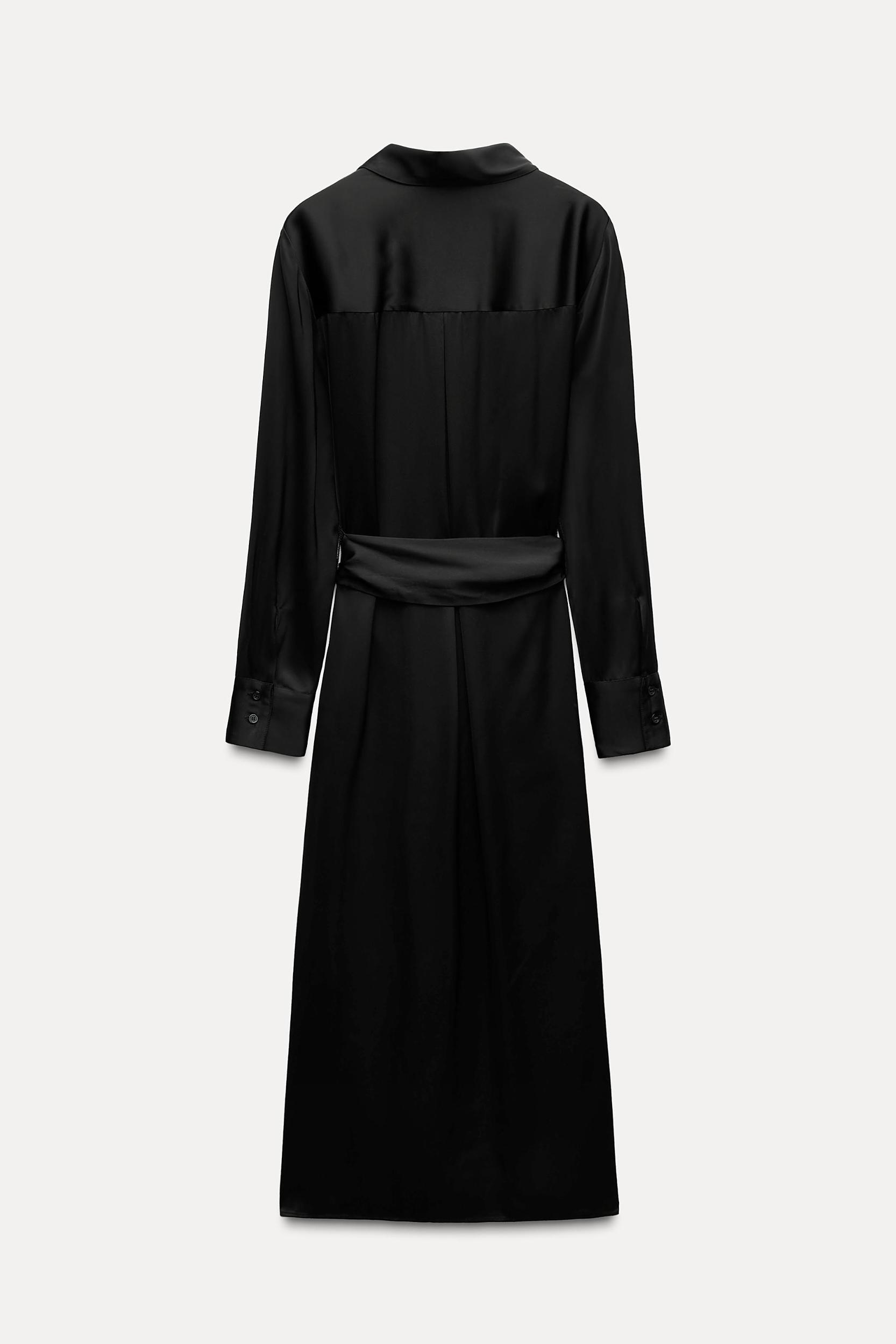 SATIN EFFECT SHIRT DRESS ZW COLLECTION Product Image