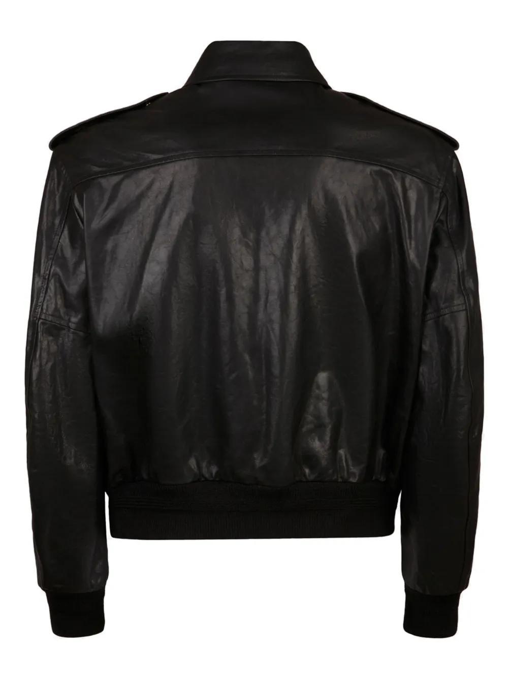 leather bomber jacket Product Image