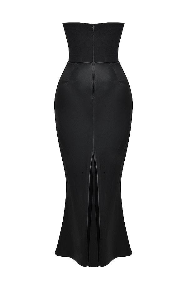 Persephone Black Strapless Corset Dress Product Image