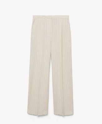 Mango Womens Straight Striped Pants Product Image