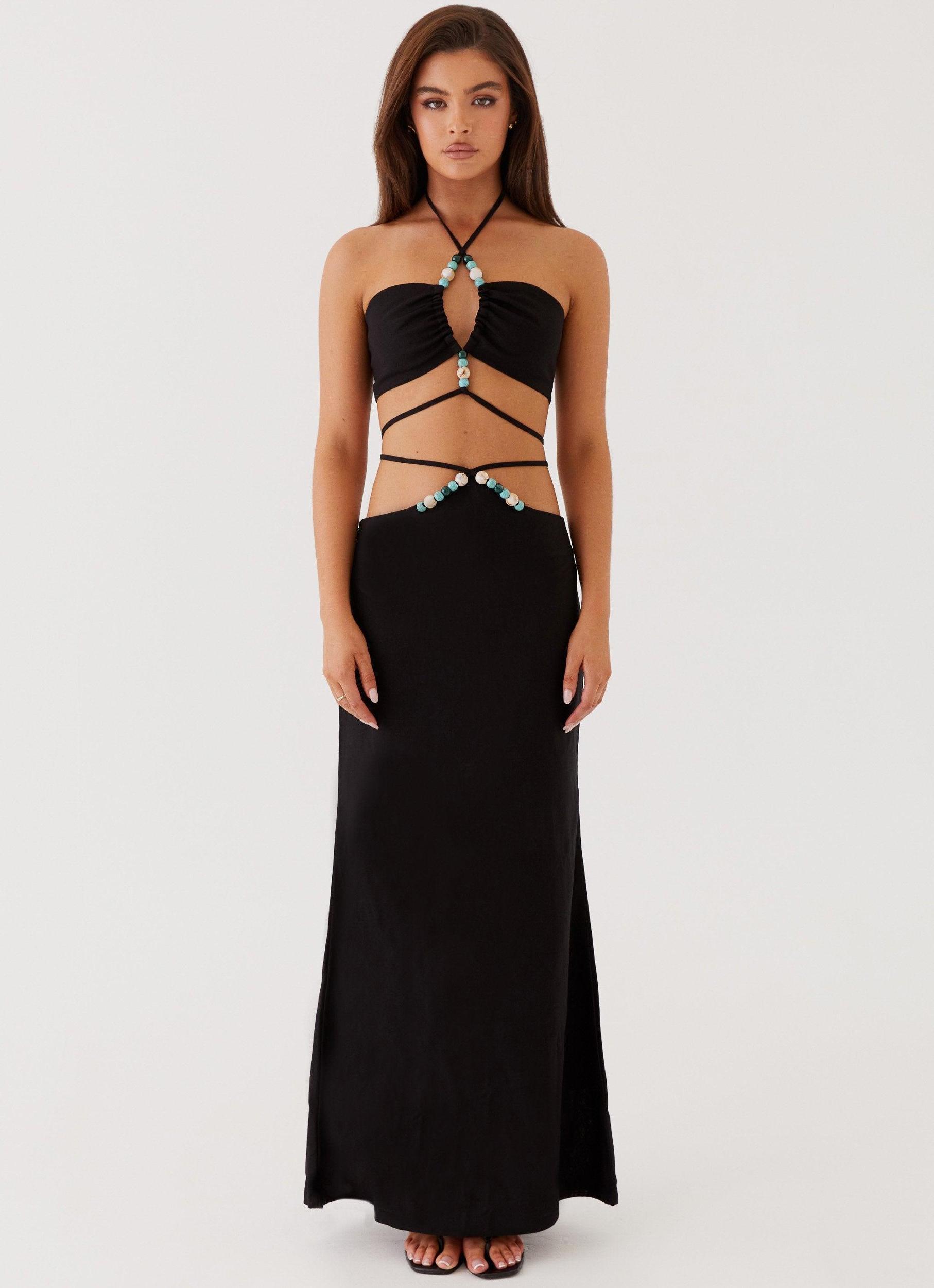 Neveah Beaded Maxi Skirt - Black Product Image