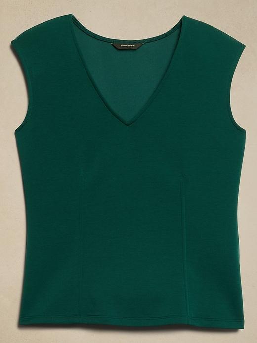 Soft Touch Scuba V-Neck Top Product Image