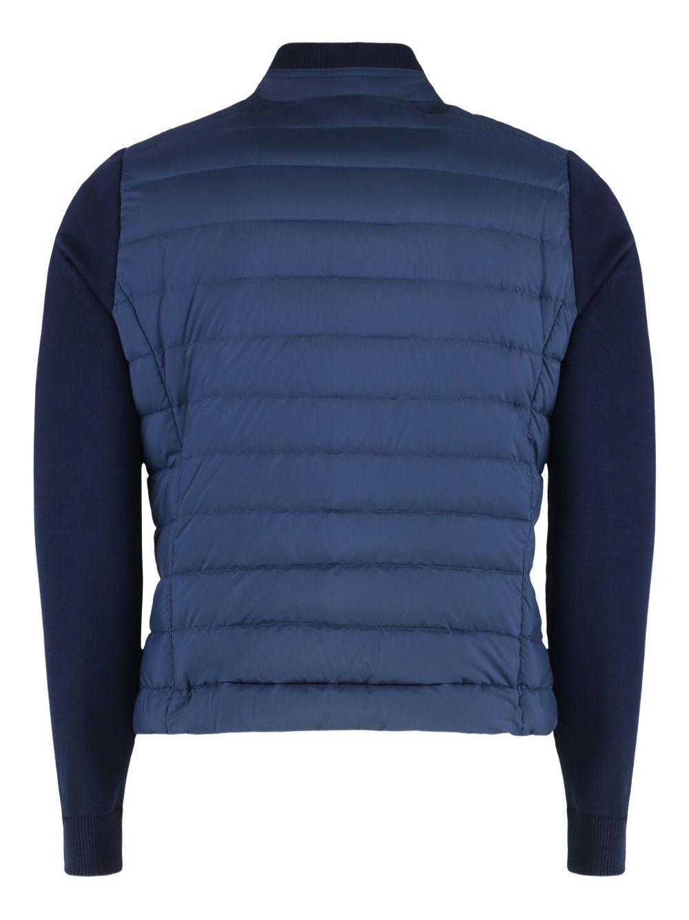 knitted-sleeve bomber jacket Product Image