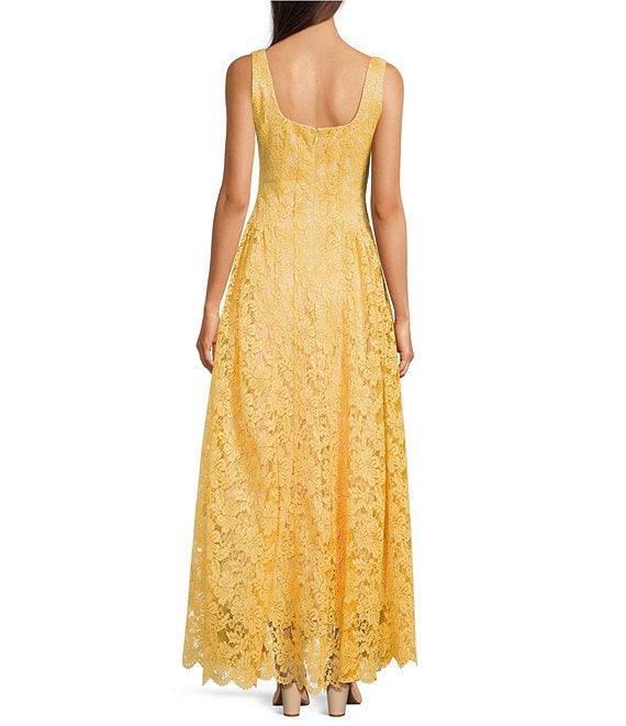 Alex Marie Rosalyn Lace Square Neck Sleeveless Fit and Flare Gown Product Image