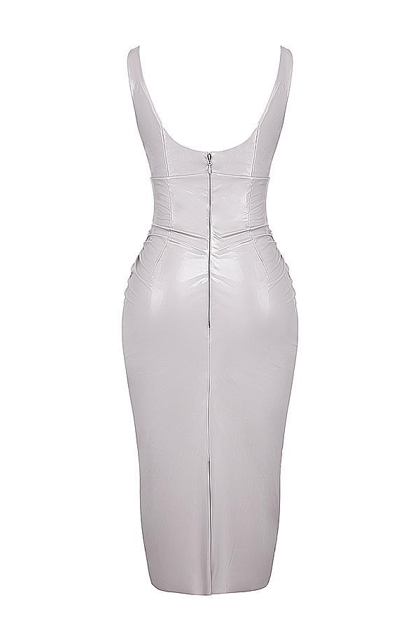 Madeleine  violet ice vinyl midi dress - sale Product Image