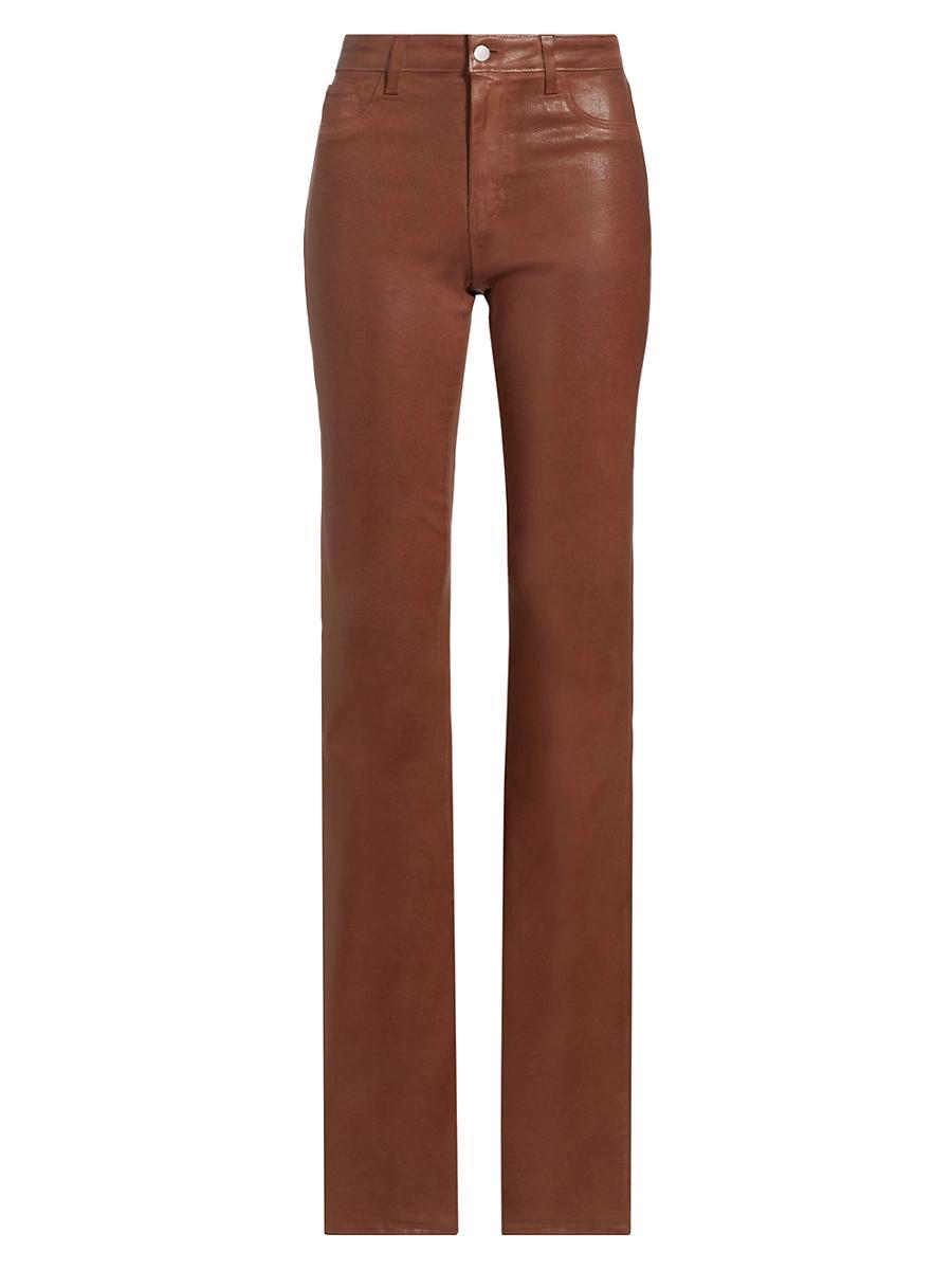 Womens Marty Coated High-Rise Flared Jeans Product Image