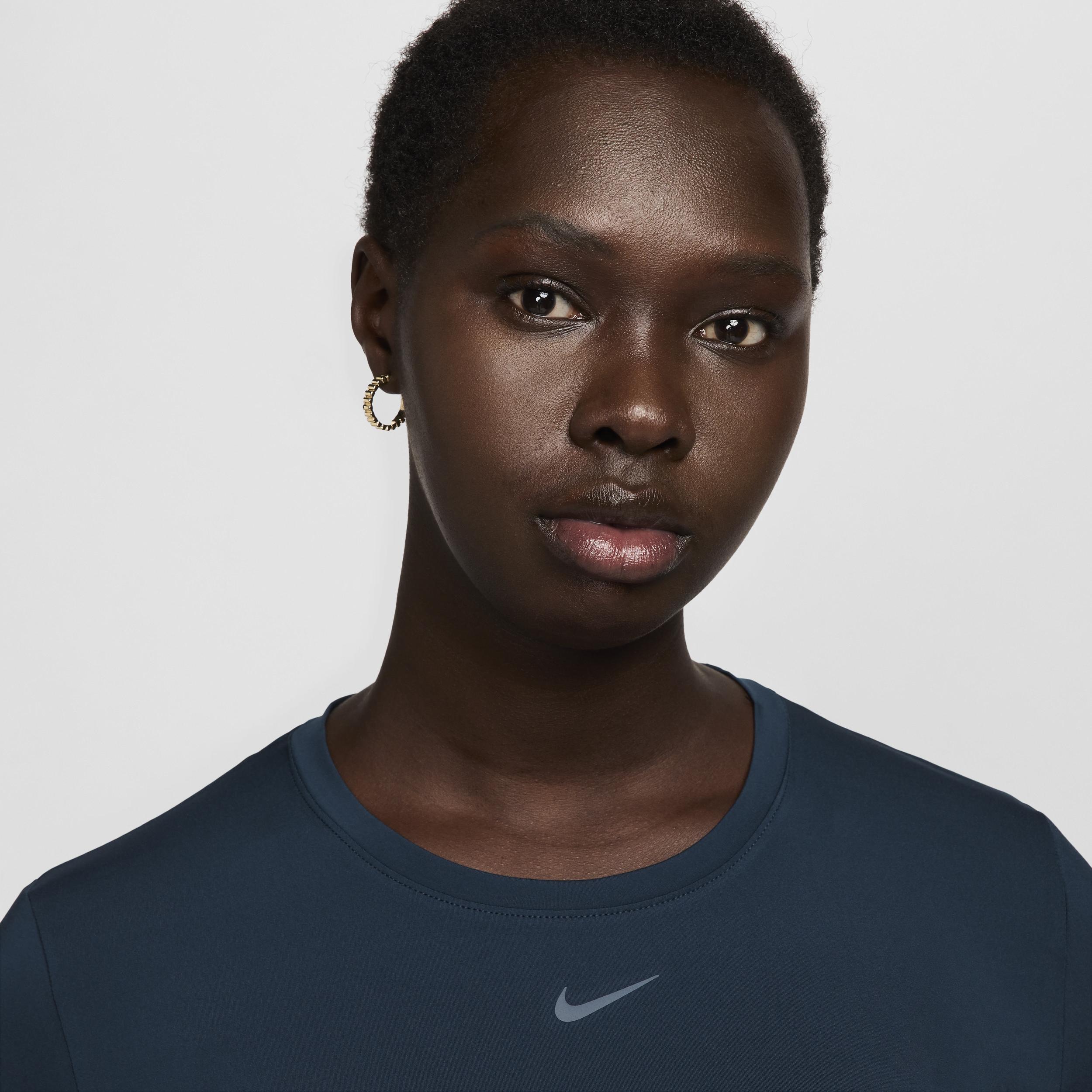 Women's Nike One Classic Dri-FIT Long Sleeve Top, Size: XXL, Armory Blue Product Image