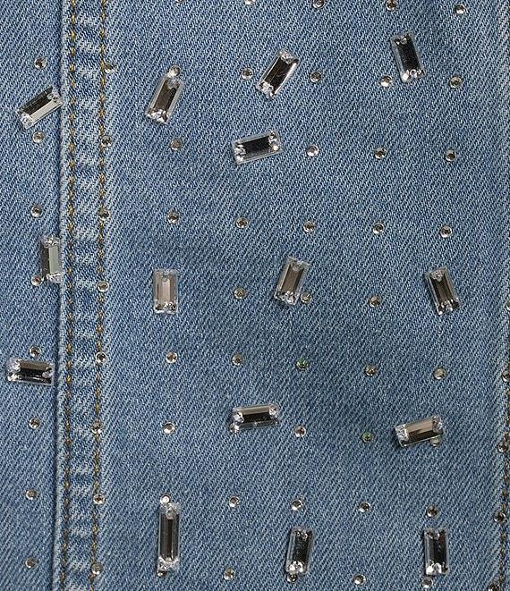 Gianni Bini Abigail Strapless Rhinestone Denim Mini Dress Product Image