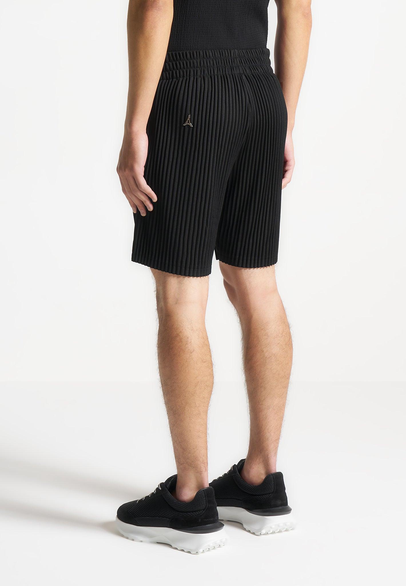 Pleated Shorts - Black Male Product Image