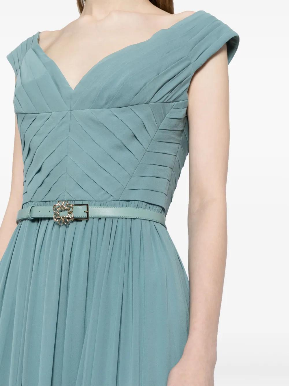 off-the-shoulder silk dress Product Image