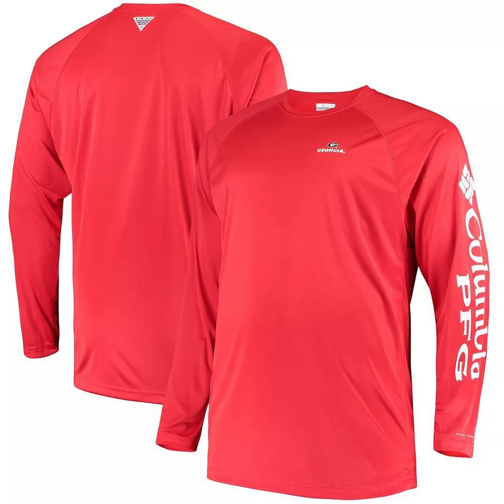 Men's Columbia Red Georgia Bulldogs Big & Tall Terminal Tackle Long Sleeve Omni-Shade T-Shirt, Size: 4XLT Product Image