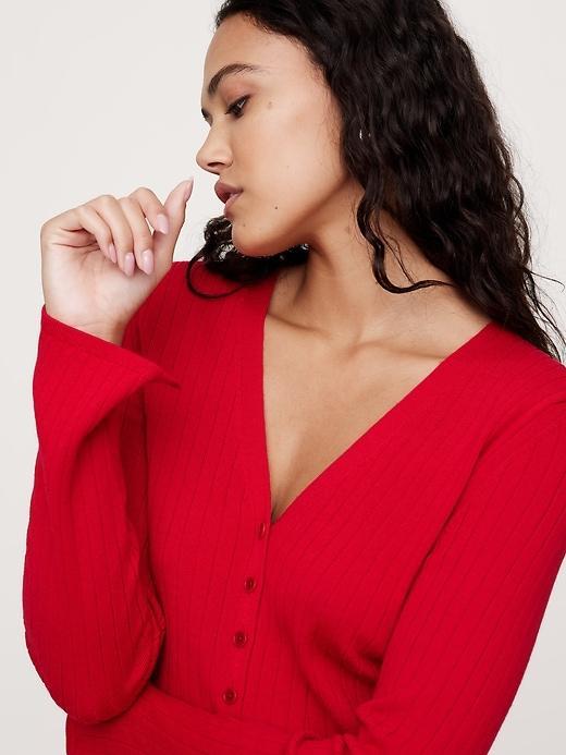 Ribbed Merino Cardigan Product Image