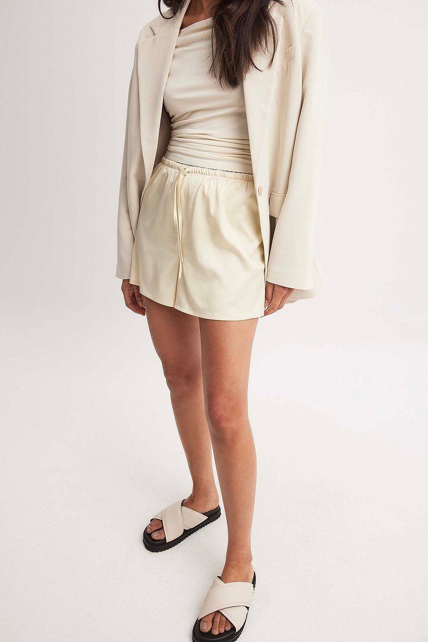 Satin Loose High Waist Shorts Product Image