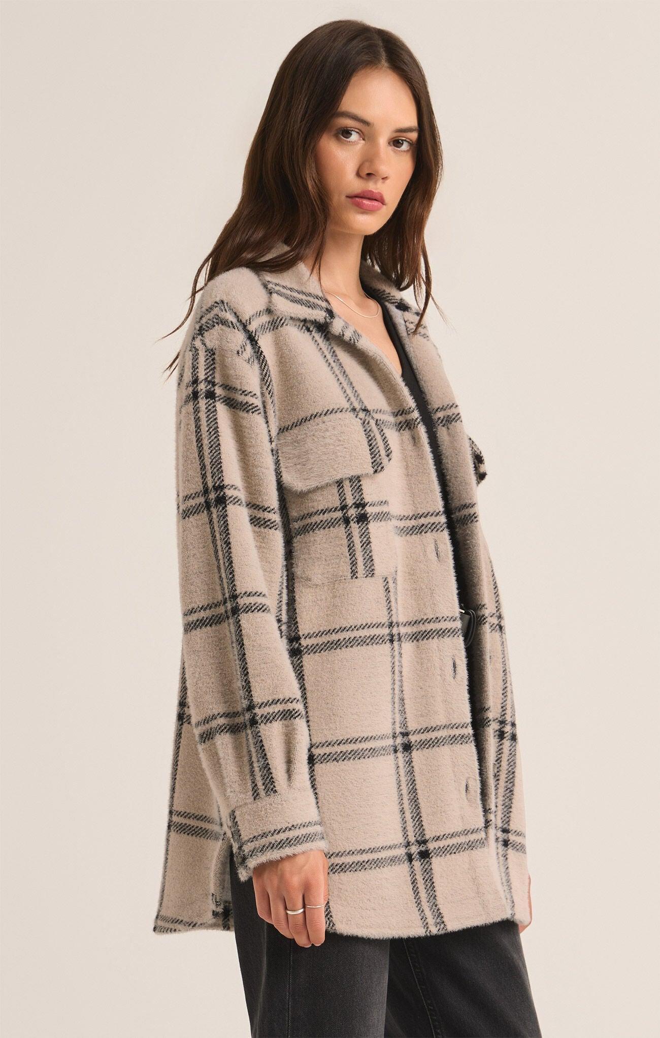 PLAID TUCKER SHIRT JACKET Product Image
