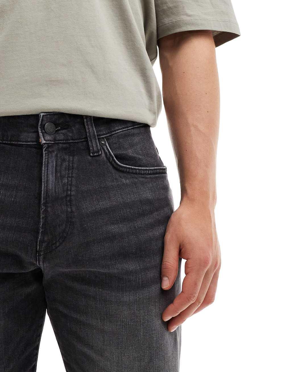 BOSS Orange ReMaine denim shorts in dark gray Product Image