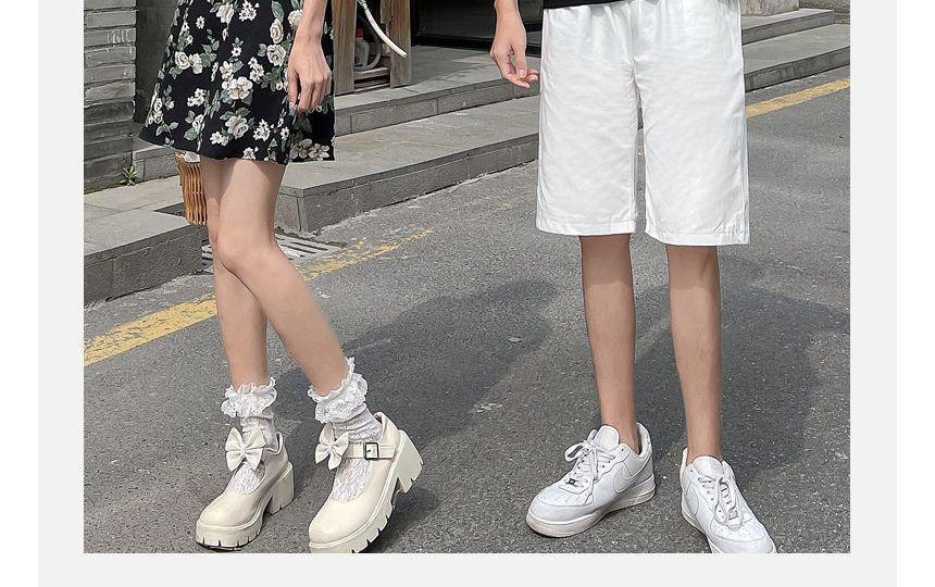 Couple Matching Short-Sleeve Floral Mini A-Line Dress / T-Shirt / Shorts Product Image