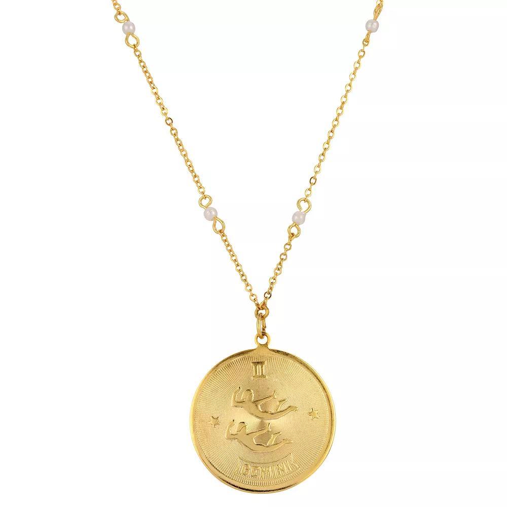 1928 Gold-tone Sagittarius Pendant Necklace, Womens, July Product Image