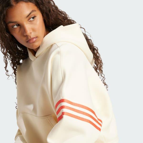adidas Neuclassics Hoodie Cream White XL Womens Product Image