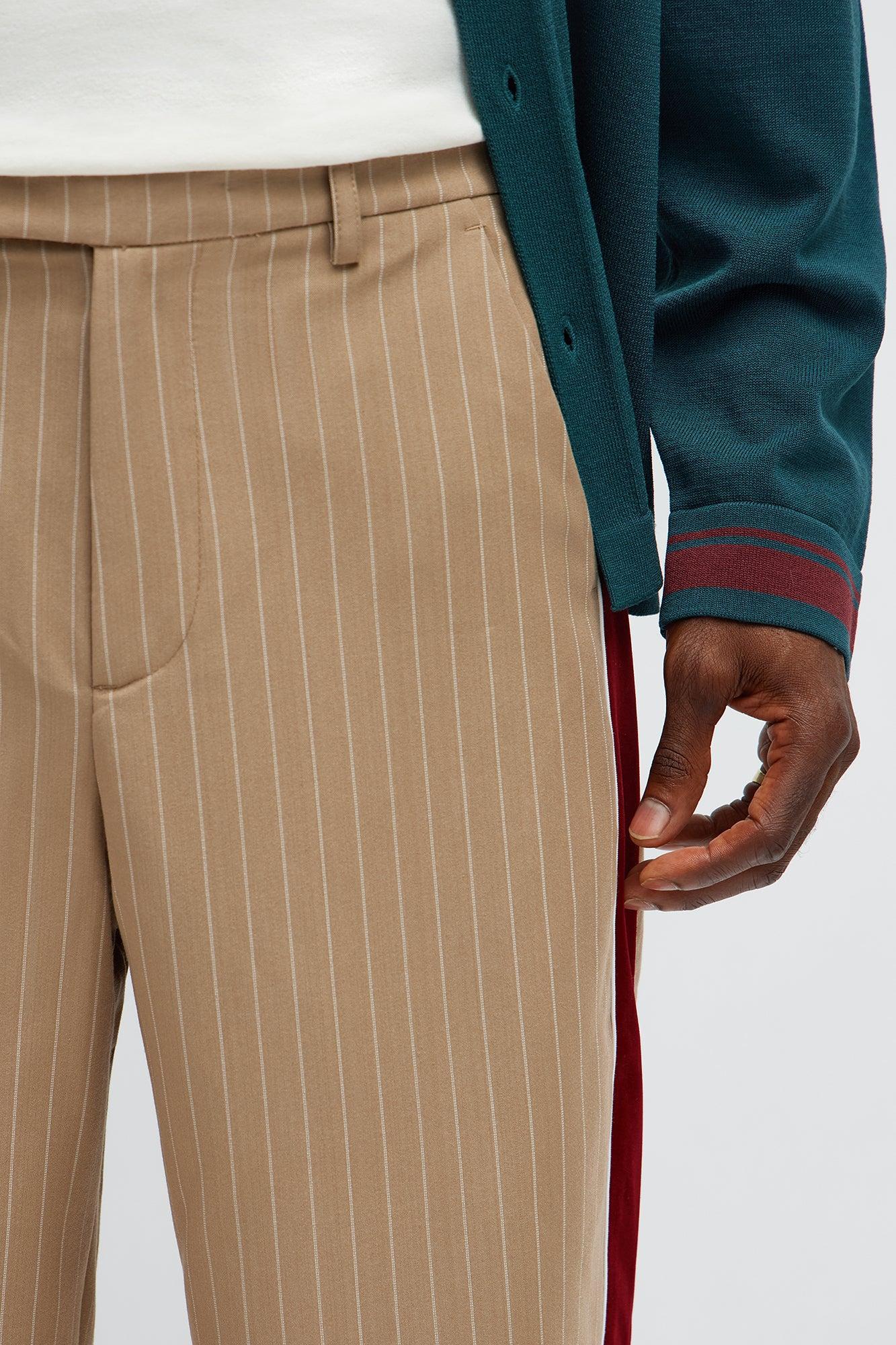 Baggy Elevated Side Stripe Trouser - Khaki/combo Product Image