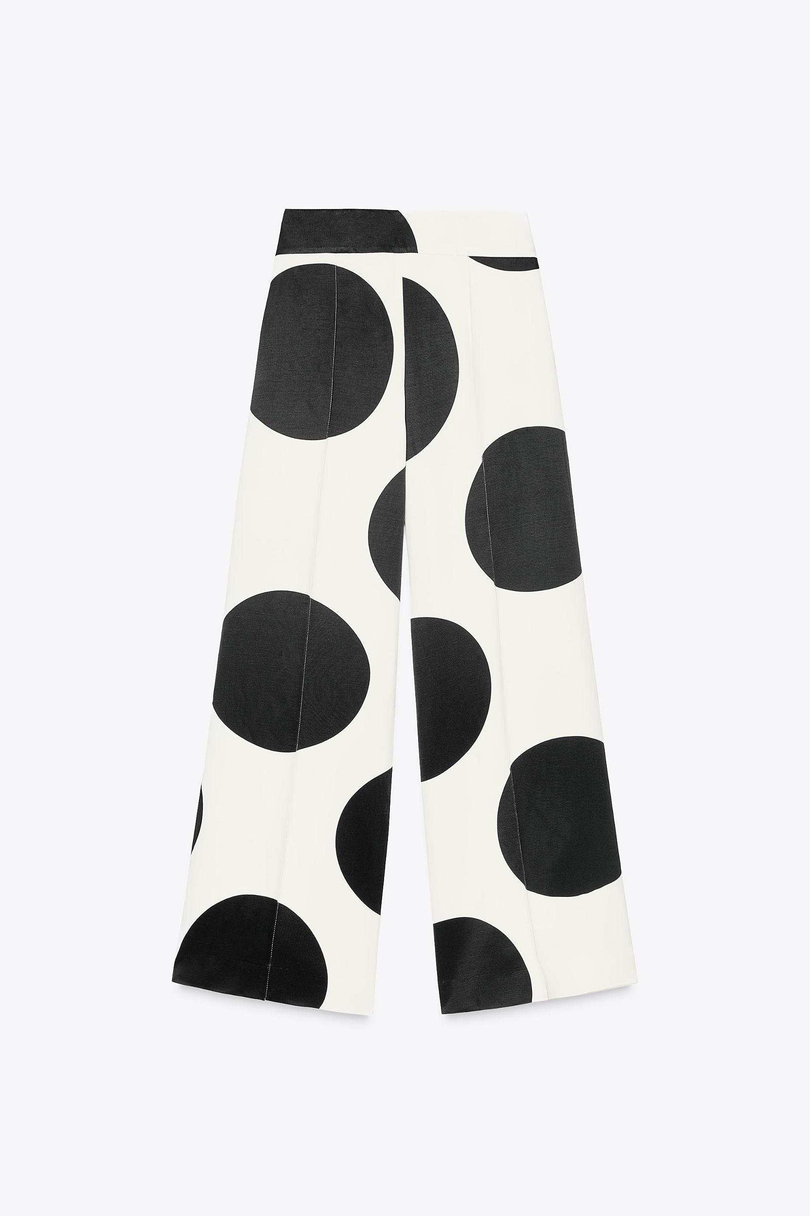 ZW COLLECTION POLKA DOT WIDE-LEG PANTS Product Image