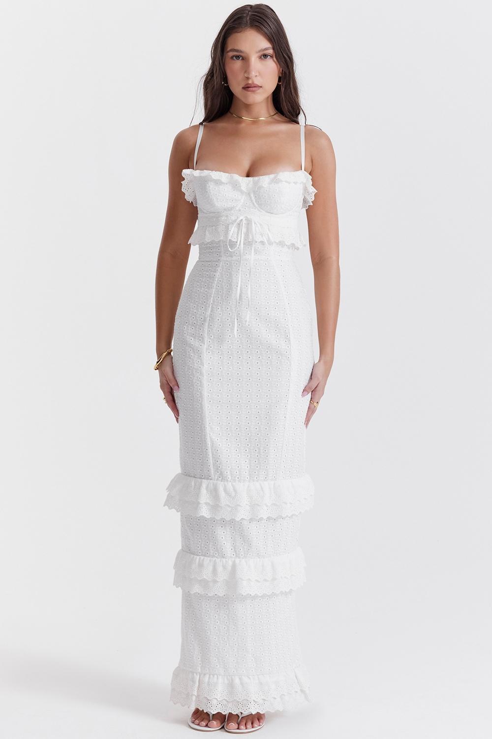 Eve  white broderie maxi dress Product Image