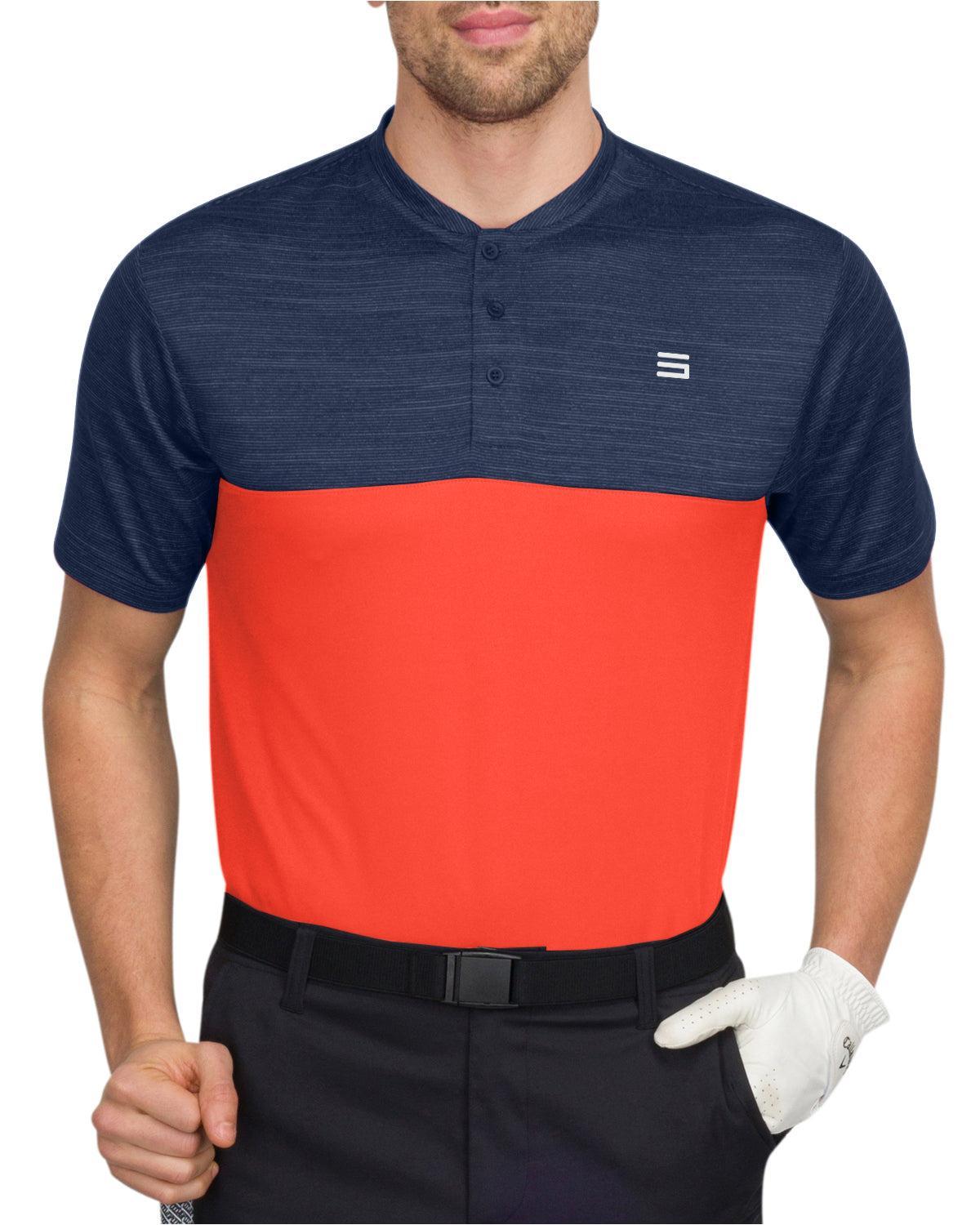 Three Sixty Six Two Tone Collarless Golf Polo Product Image