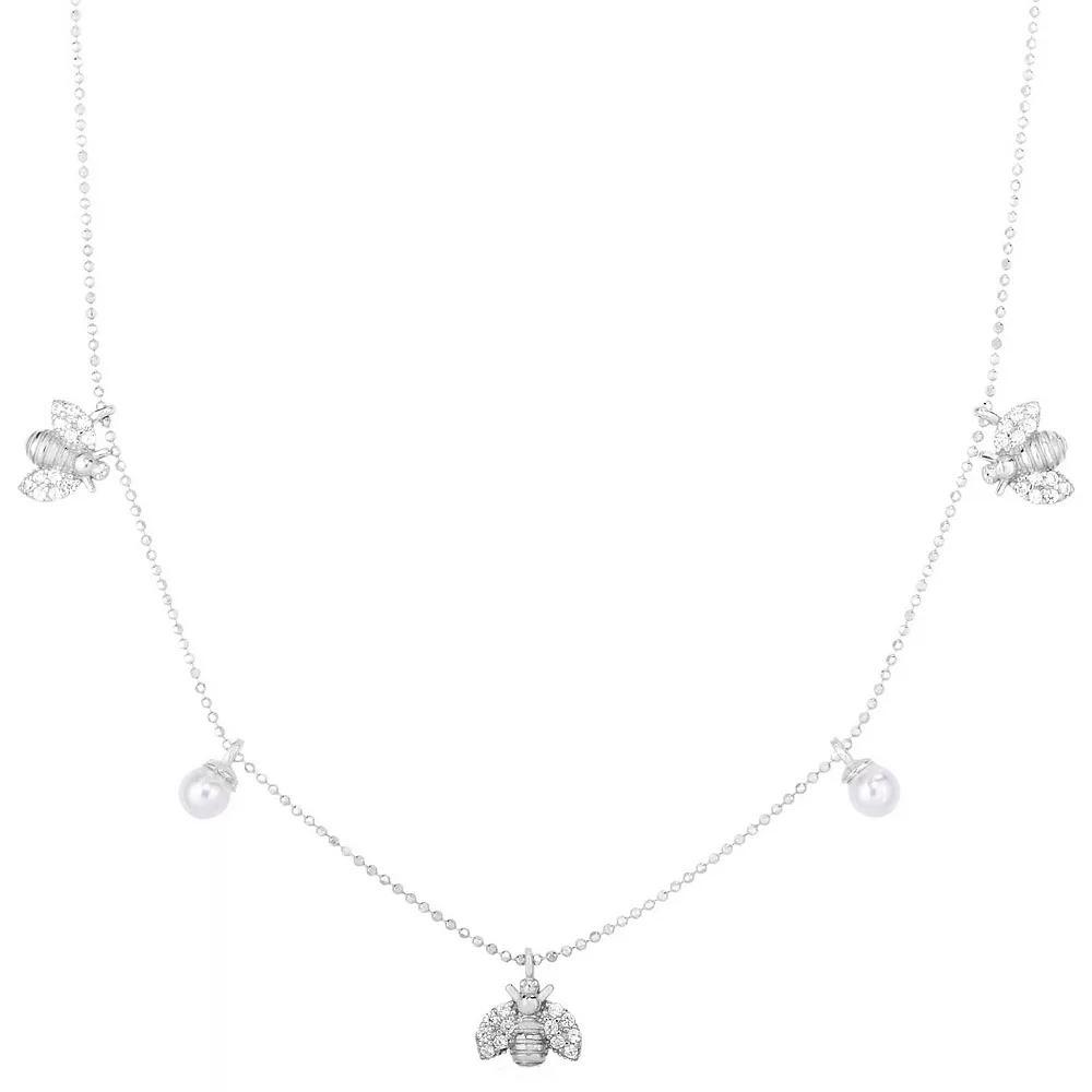 Sunkissed Sterling Cubic Zirconia Bee Charm Collar Necklace, Women's, Size: 18", Gold Tone Product Image