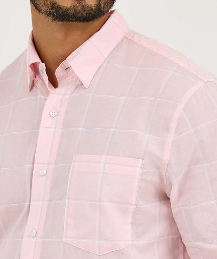 SALE Wrangler® Men's L/S CoJo Check Pink Button Shirt Product Image