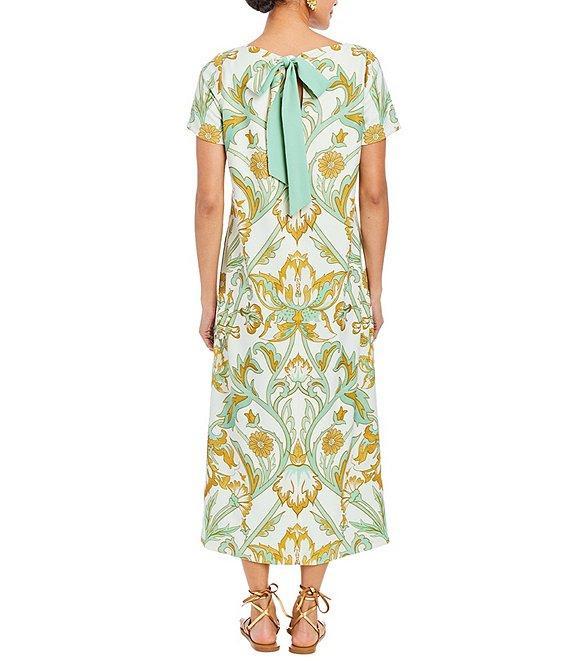 Mestiza New York Adria Convertible Stretch Crepe Bow Tie Detail Midi Dress Product Image