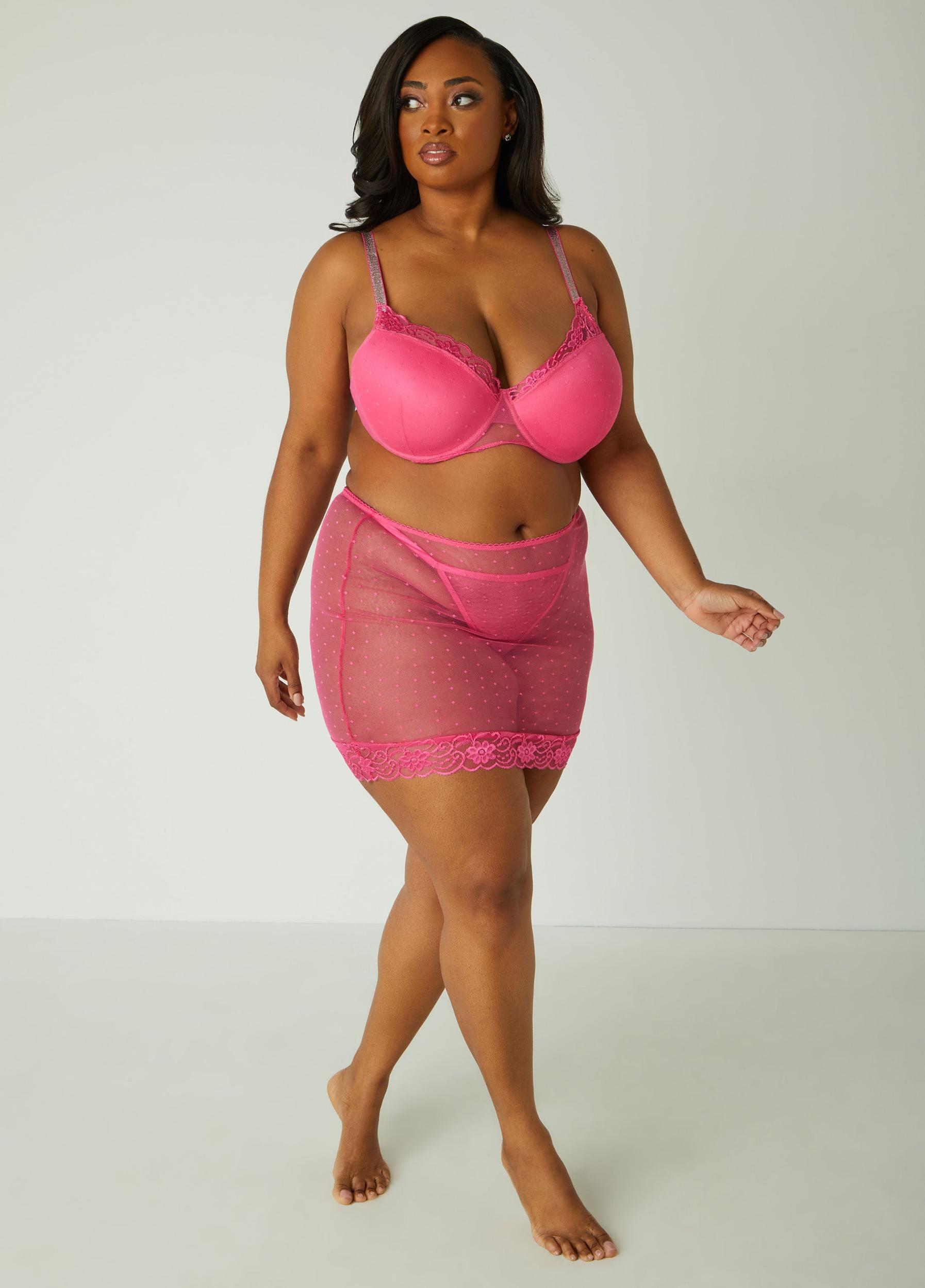 Dotted Bra And Skirt Lingerie Set Product Image