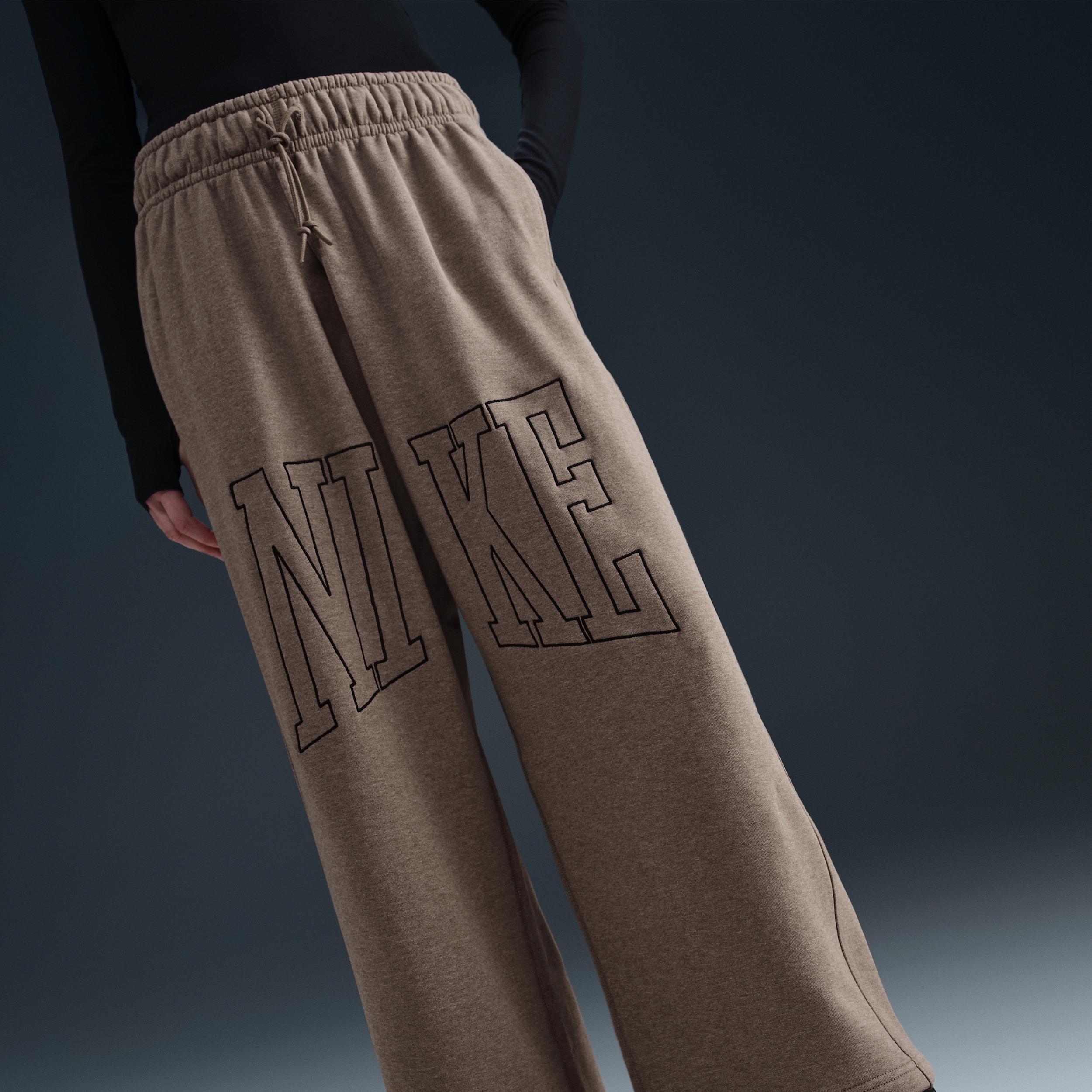Women's Nike Sportswear Mid-Rise Oversized Open-Hem French Terry Pants Product Image