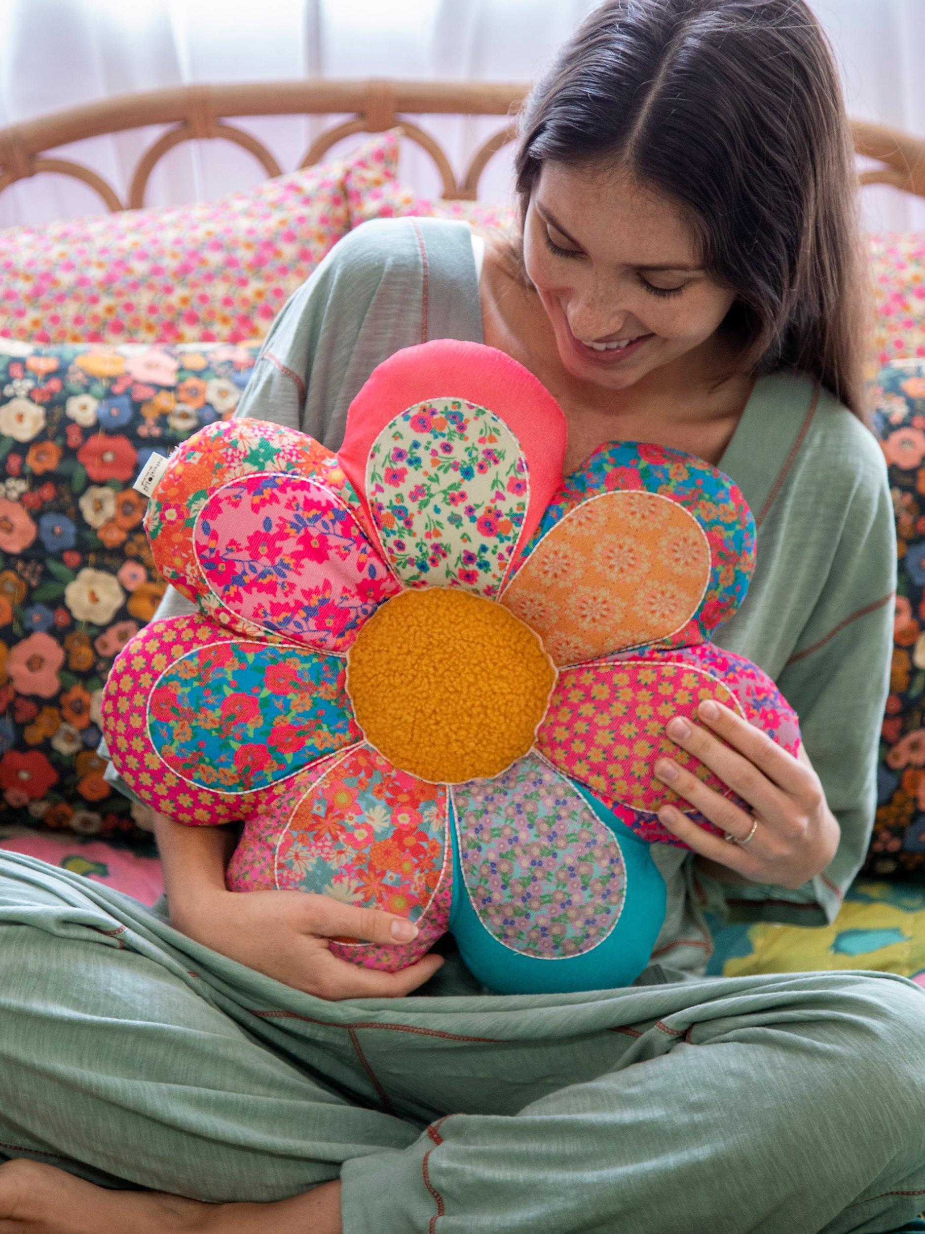 Whimsy Patchwork Pillow - Flower Product Image