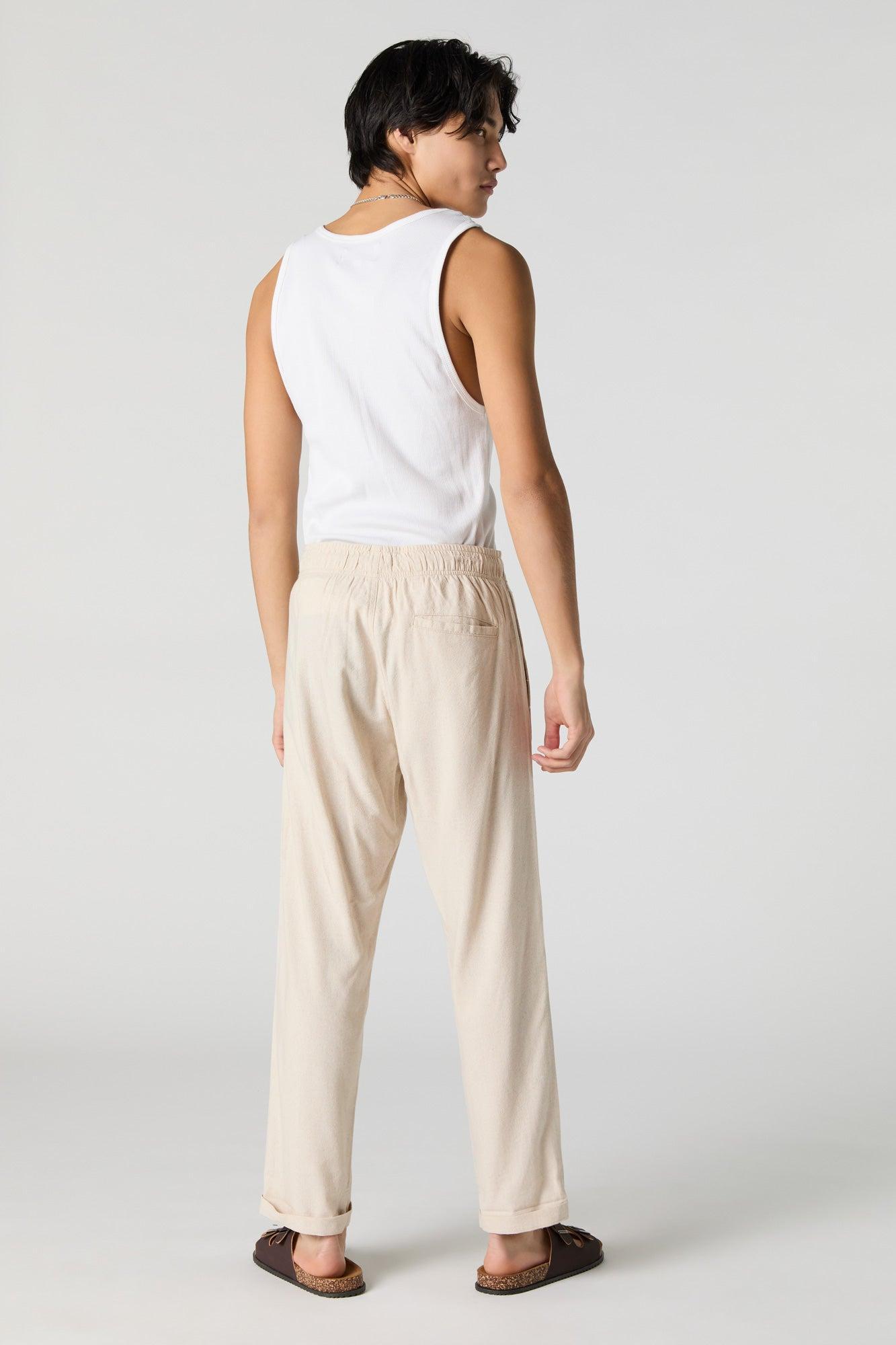 Linen-Blend Drawstring Pant Male Product Image