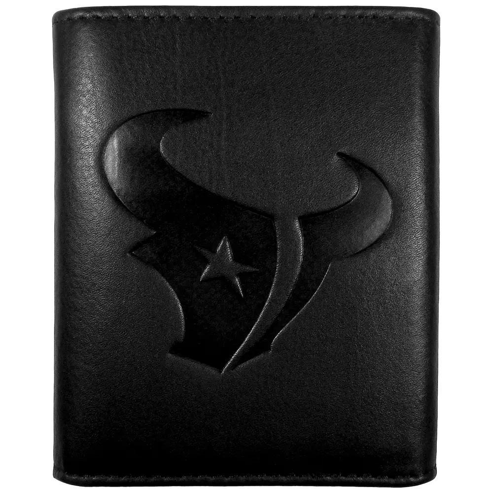 Men's Houston Texans Embossed Leather Tri-Fold Wallet, Black Product Image