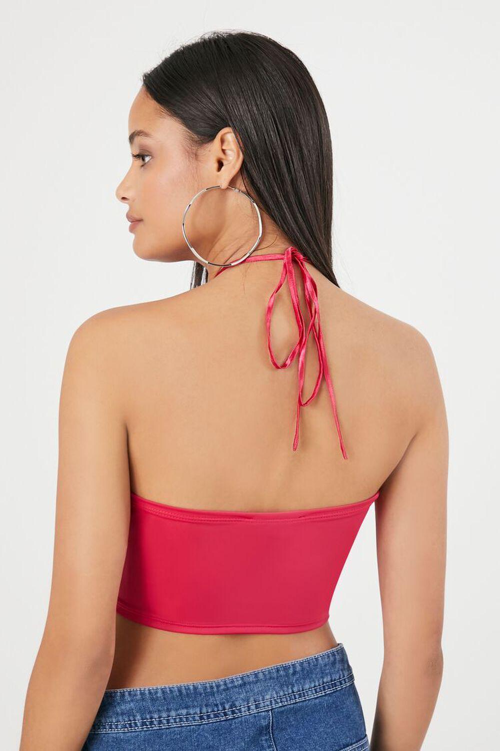 Studded Mesh Halter Crop Top | Forever 21 Product Image