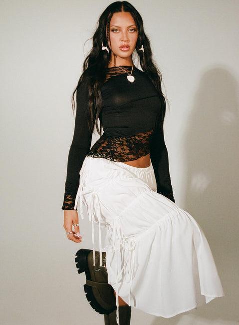 Perky Maxi Skirt White Product Image
