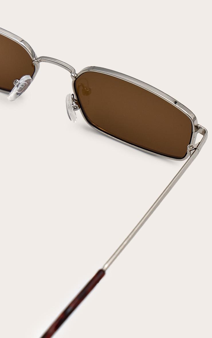 Gold Square Brown Lens Sunglasses Product Image