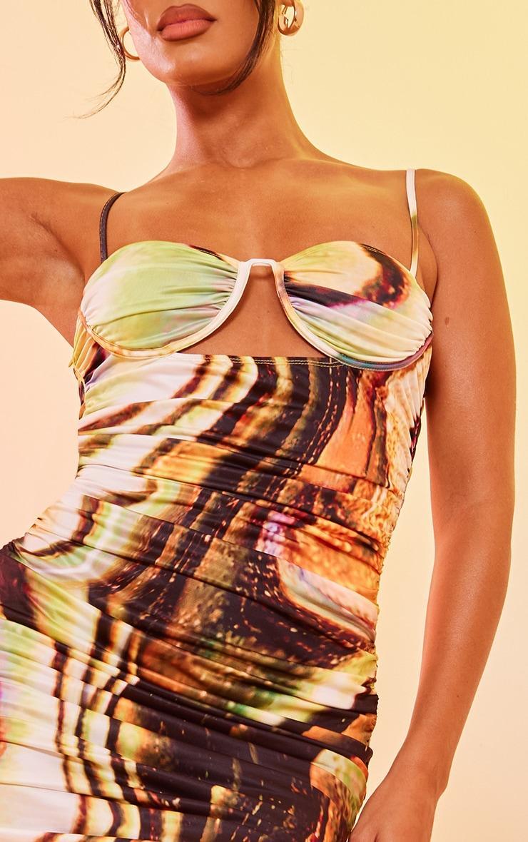 Multi Ombre Print Underwired Cut Out Strappy Midi Dress Product Image