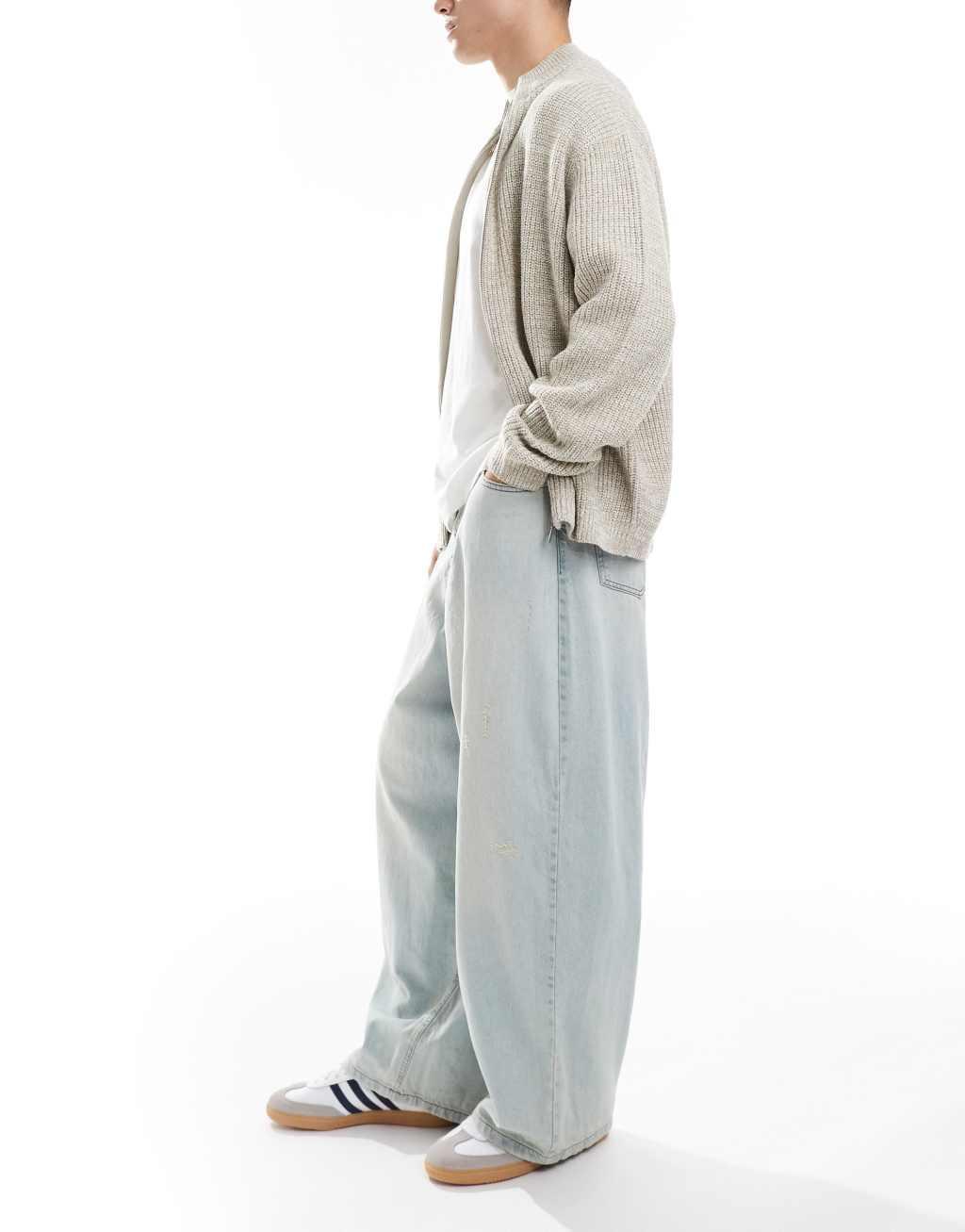 ASOS DESIGN oversized baggy jeans in light wash Product Image