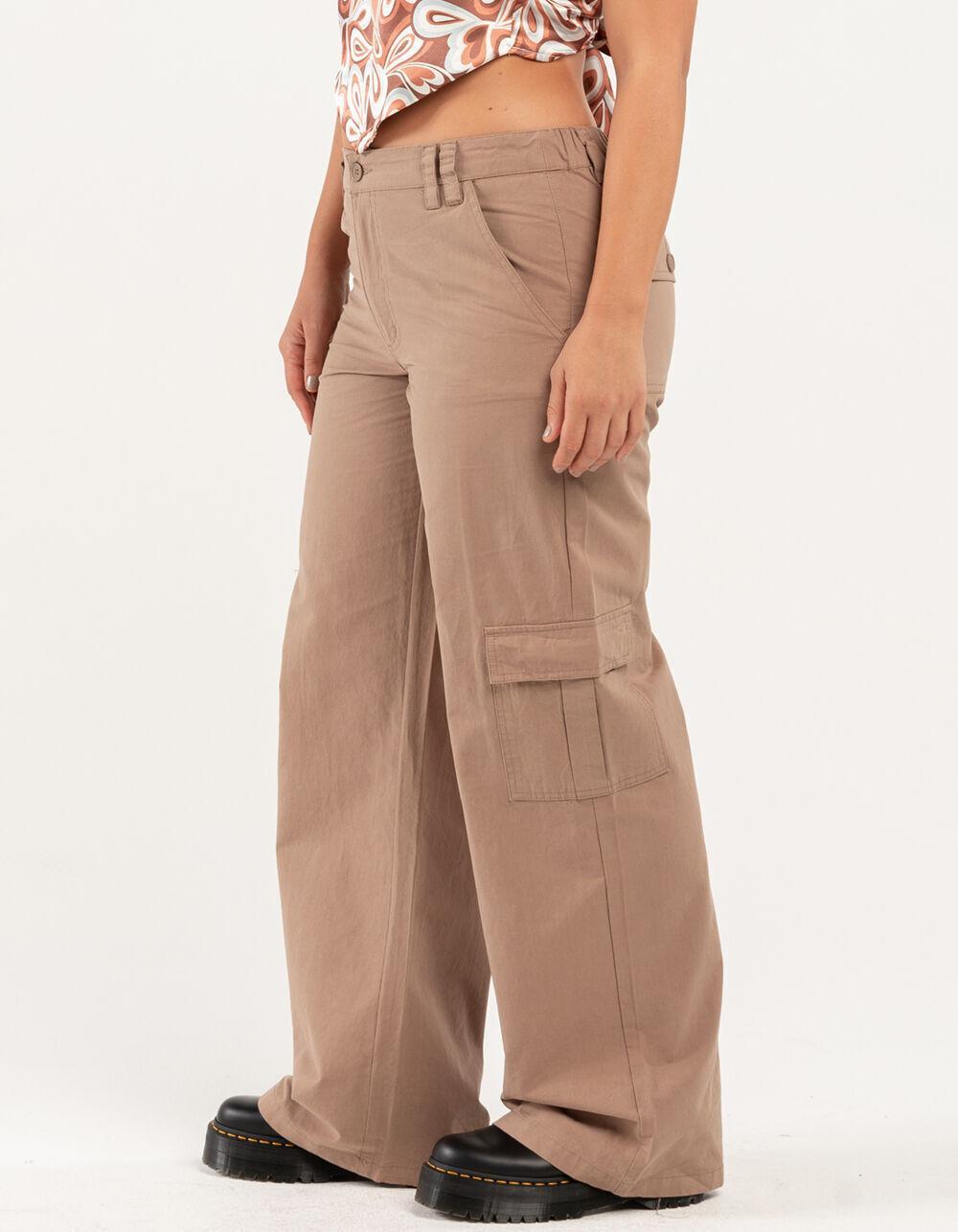RSQ Womens Low Rise Cargo Pants - DK KHAKI Product Image