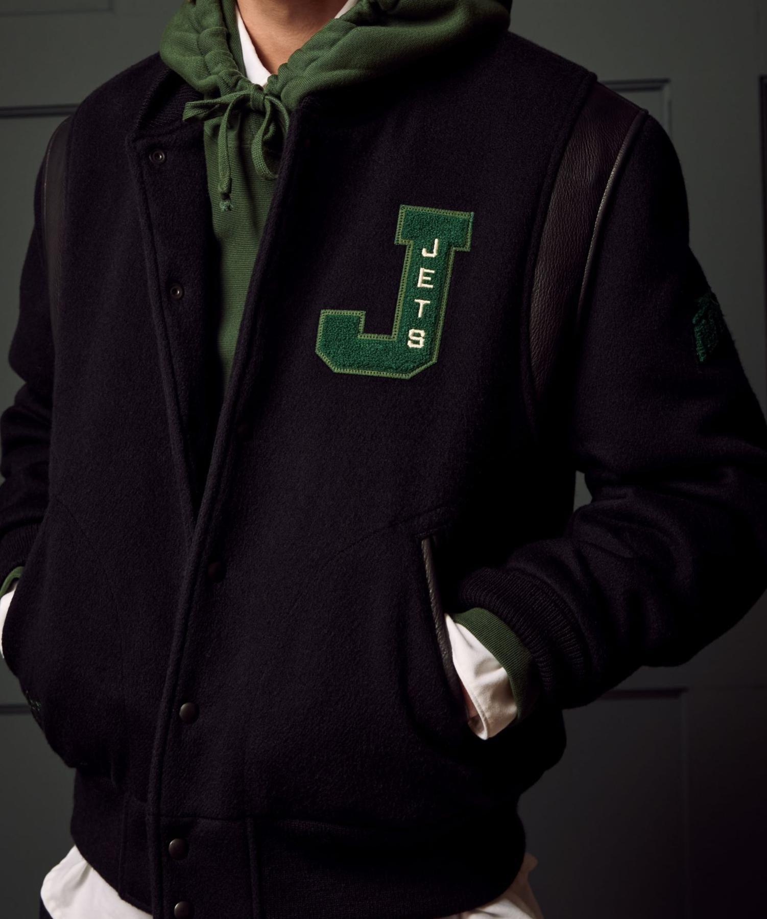 Todd Snyder by Fanatics for NFL Jets Cashmere Varsity Jacket Product Image
