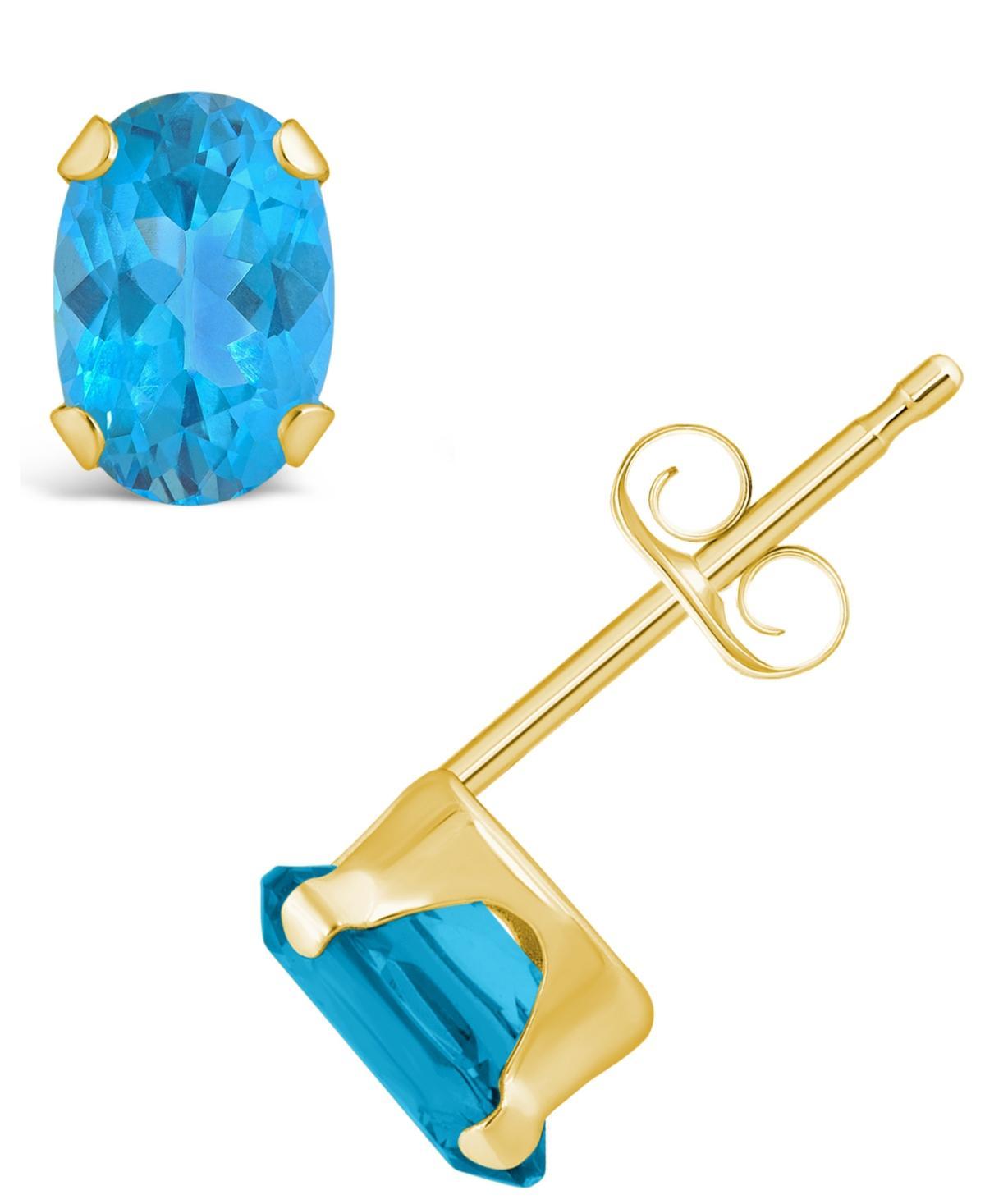 Celebration Gems 10k Gold Oval Peridot Stud Earrings, Women's, Yellow Product Image
