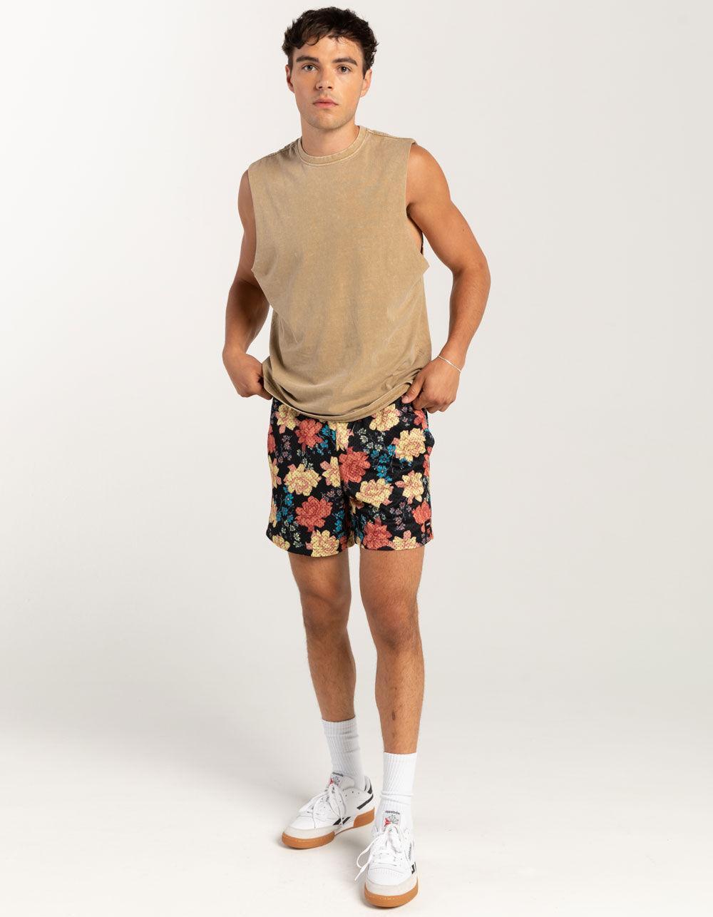 RSQ Mens Acid Wash Muscle Tee - OLIVE Product Image