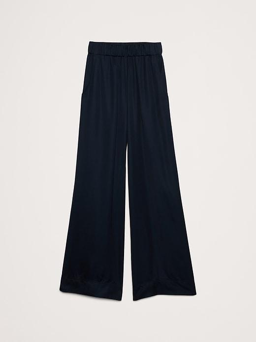 Pull-On Wide Leg Satin Pant Product Image